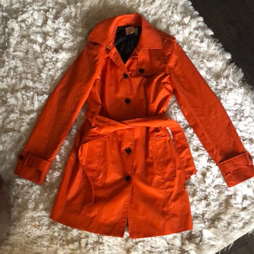 Banana Republic Orange Rain Trench Coat - size M